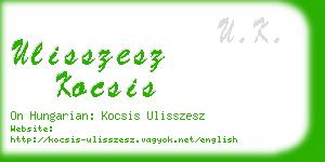 ulisszesz kocsis business card